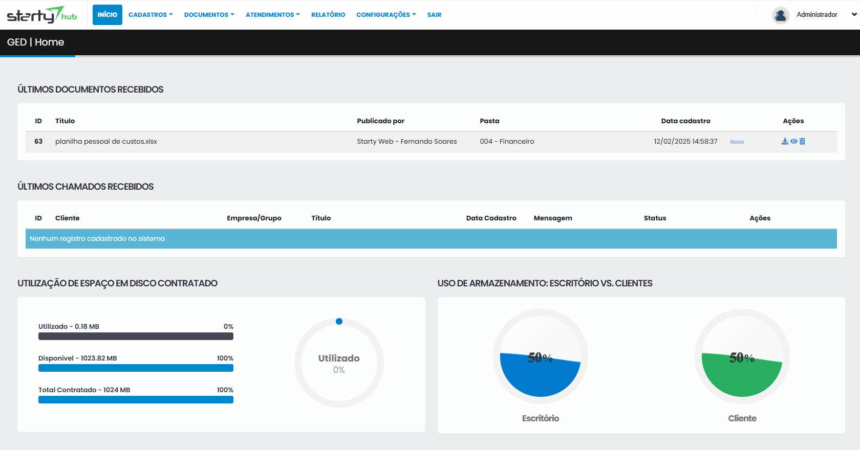 Starty Hub - Área do Administrador